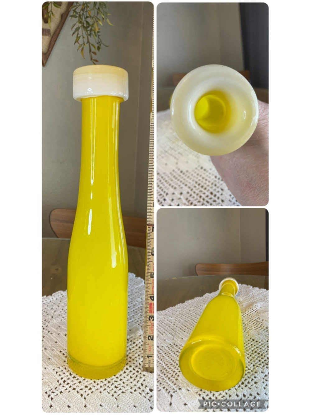 Crate & Barrel Pop Glass Vase Canary Yellow